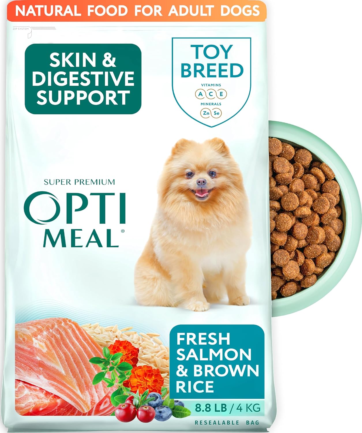 Optimeal Toy Breed Dry Dog Food with Salmon & Brown Rice