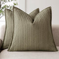Foindtower Cotton Waffle Weave Euro Pillow Covers Set of 2 - Olive