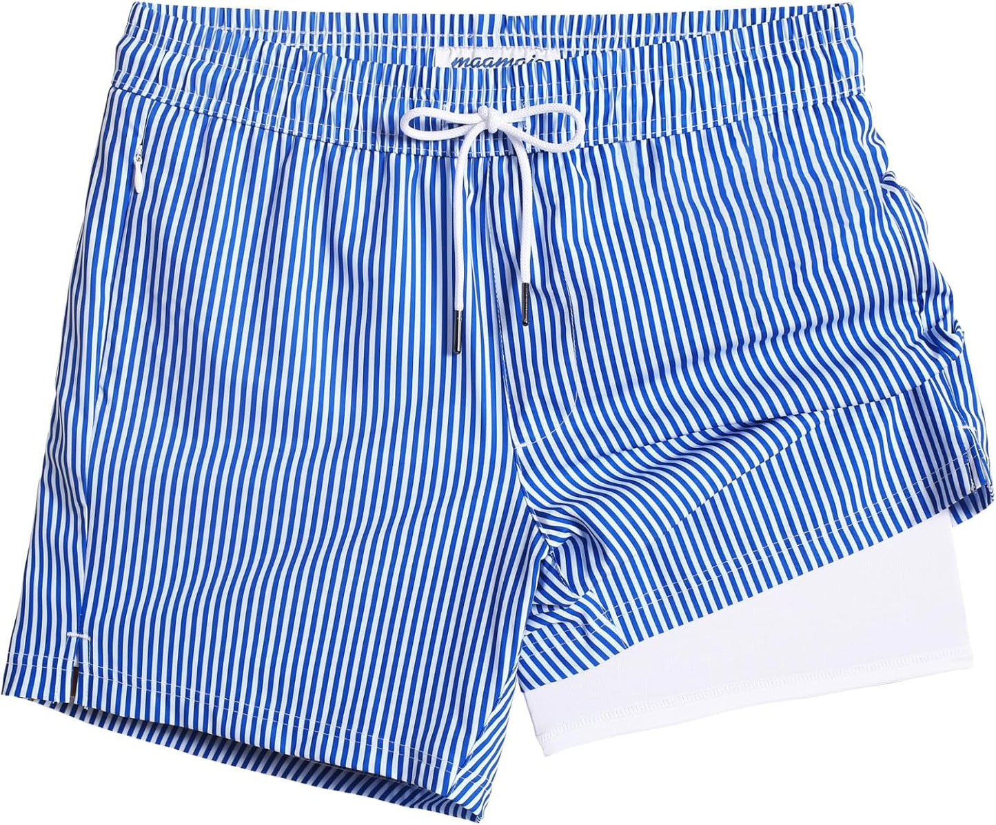 maamgic Mens Swim Trunks with Compression Liner for Comfort