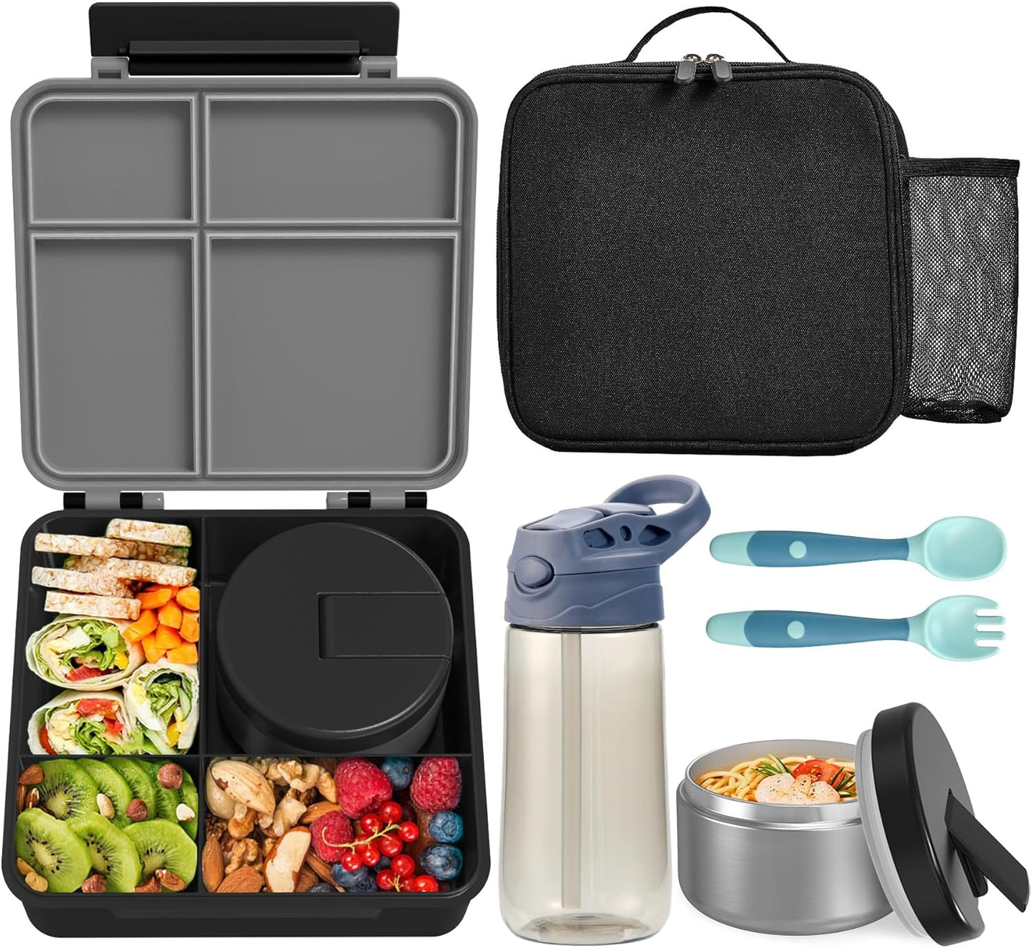 Kids Bento Lunch Box with Soup Thermo and Leakproof Containers
