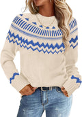 Striped Pullover Sweater Trendy Crew Neck - Cozy Everyday Knit