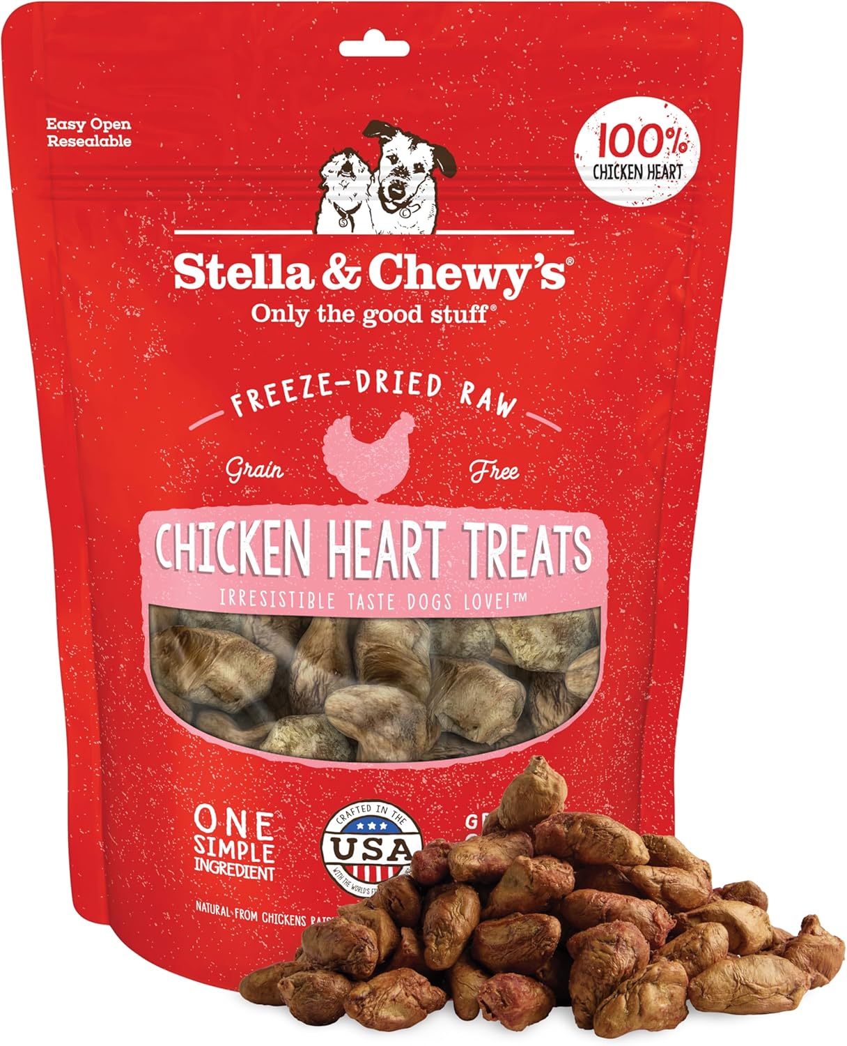 Freeze-Dried Raw Chicken Heart Dog Treats for Picky Eaters