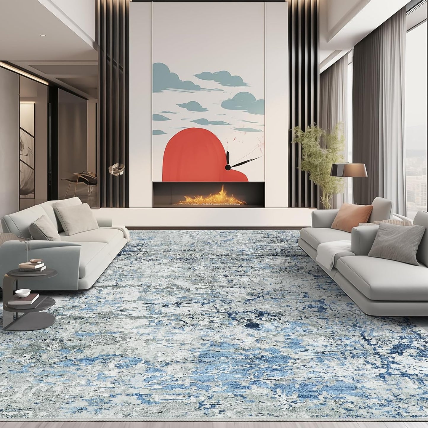 8x10 Area Rugs for Living Room with Non-Slip Backing and Style