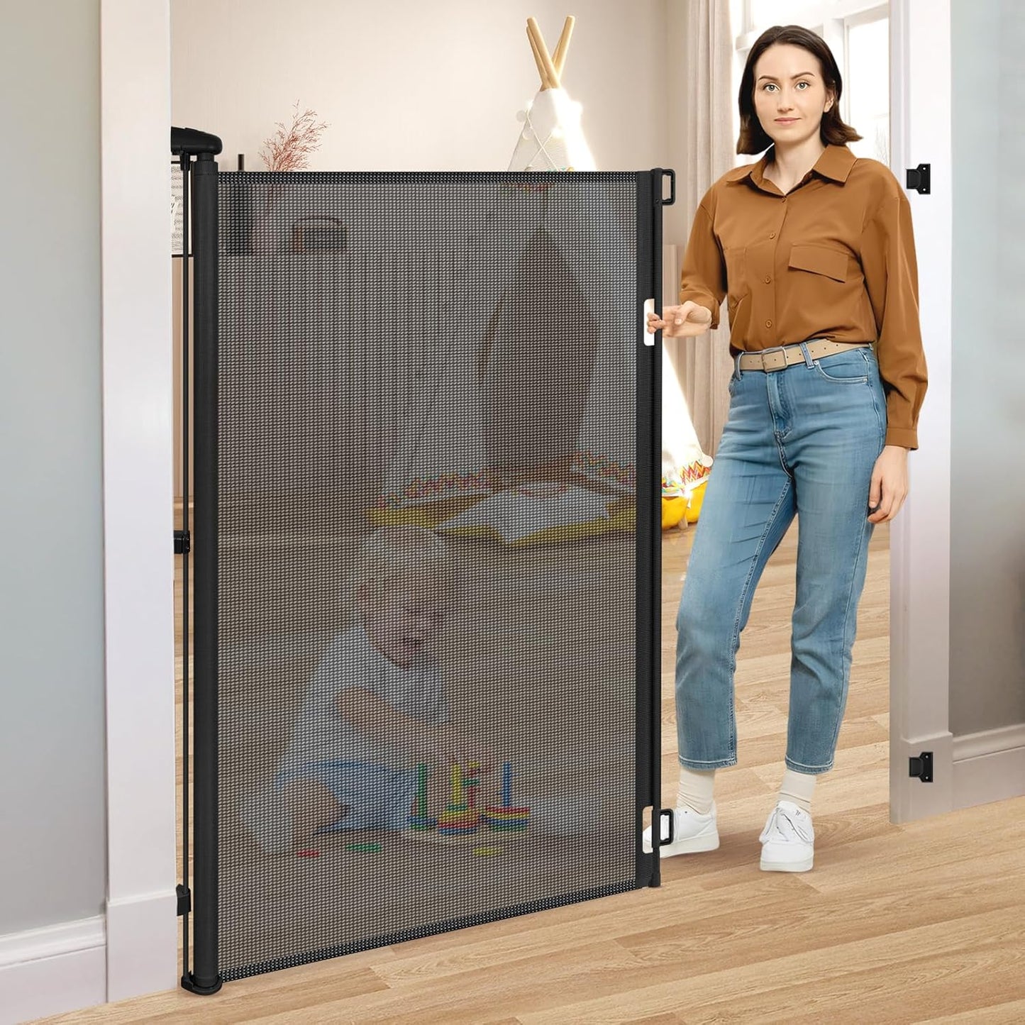 Retractable Baby Gates for Doorways - Extra Tall Pet Safety