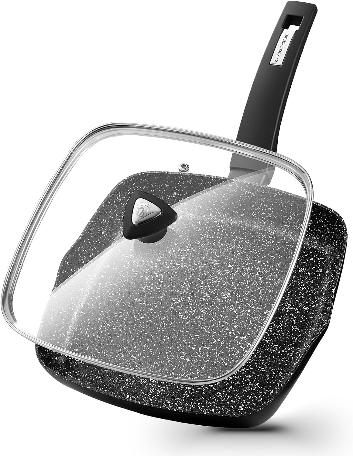 Nonstick Grill Pan with Marble Coating for All Stove Types
