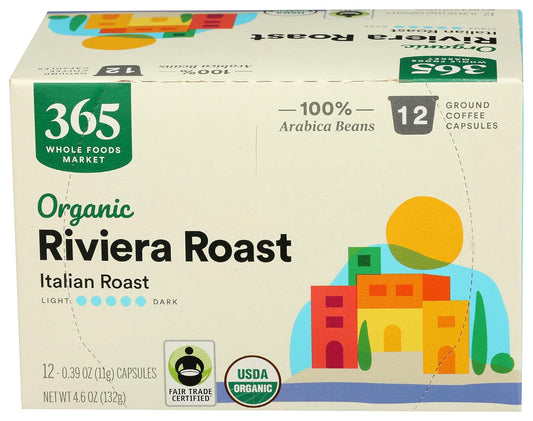 Organic Italian Roast Coffee Pods - 12 Count