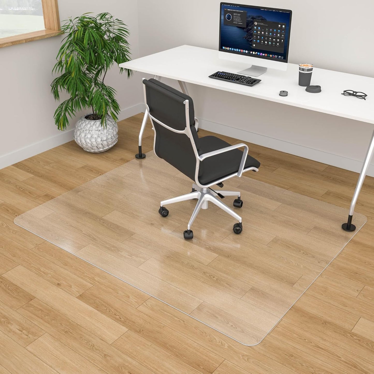 Easy Glide Office Chair Mat for Hardwood Floors - XL 46x60 Clear Protector