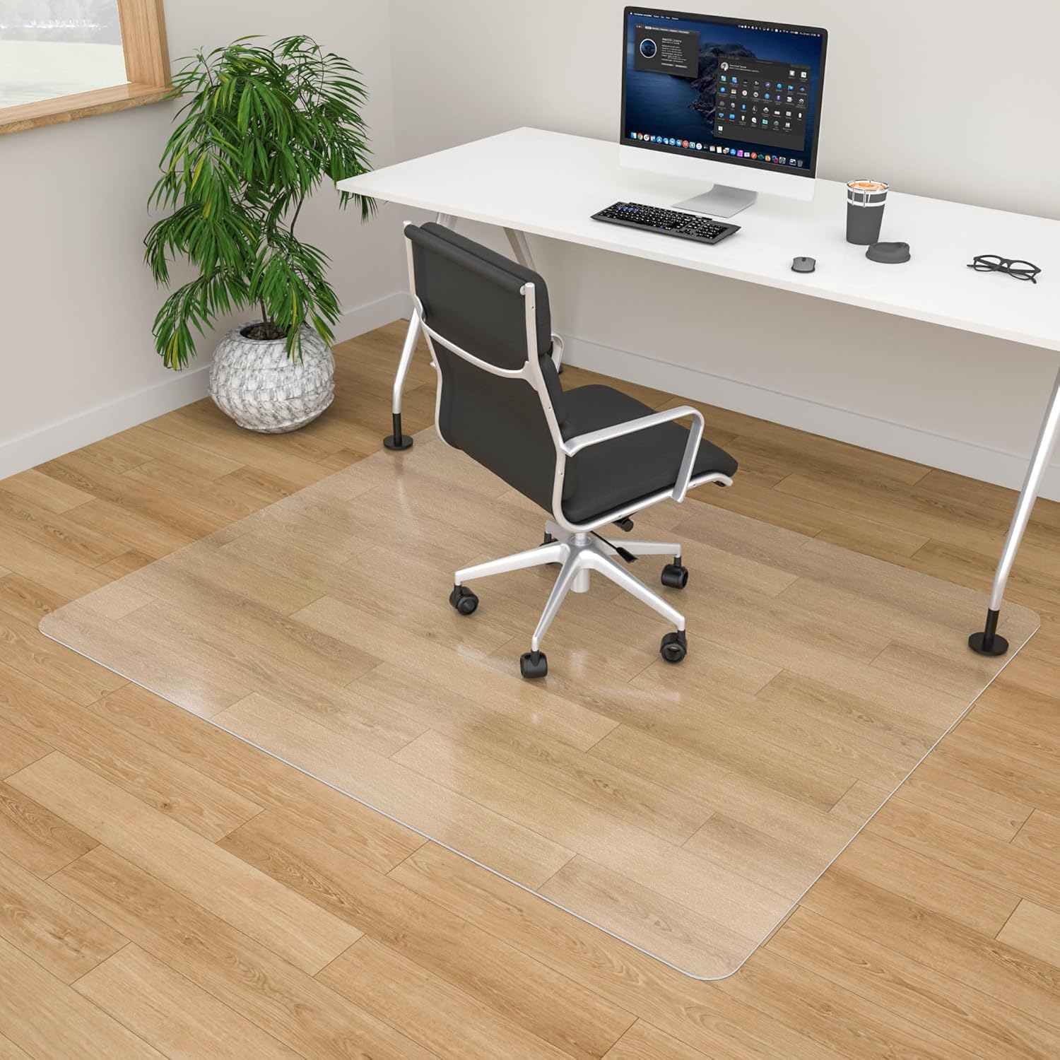Large Office Chair Mat for Hardwood Floor - Durable & Easy Glide