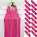 Hot Pink Cheesecloth Table Runner 35x120in 16-Pack - Party Decor