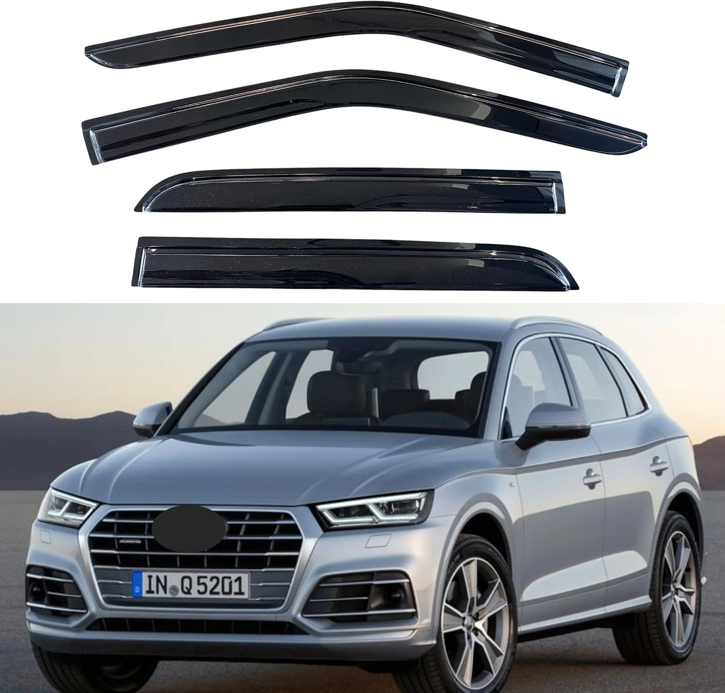 KPY Window Visor for Audi Q5 2009-2017 - Rain Guard Deflectors