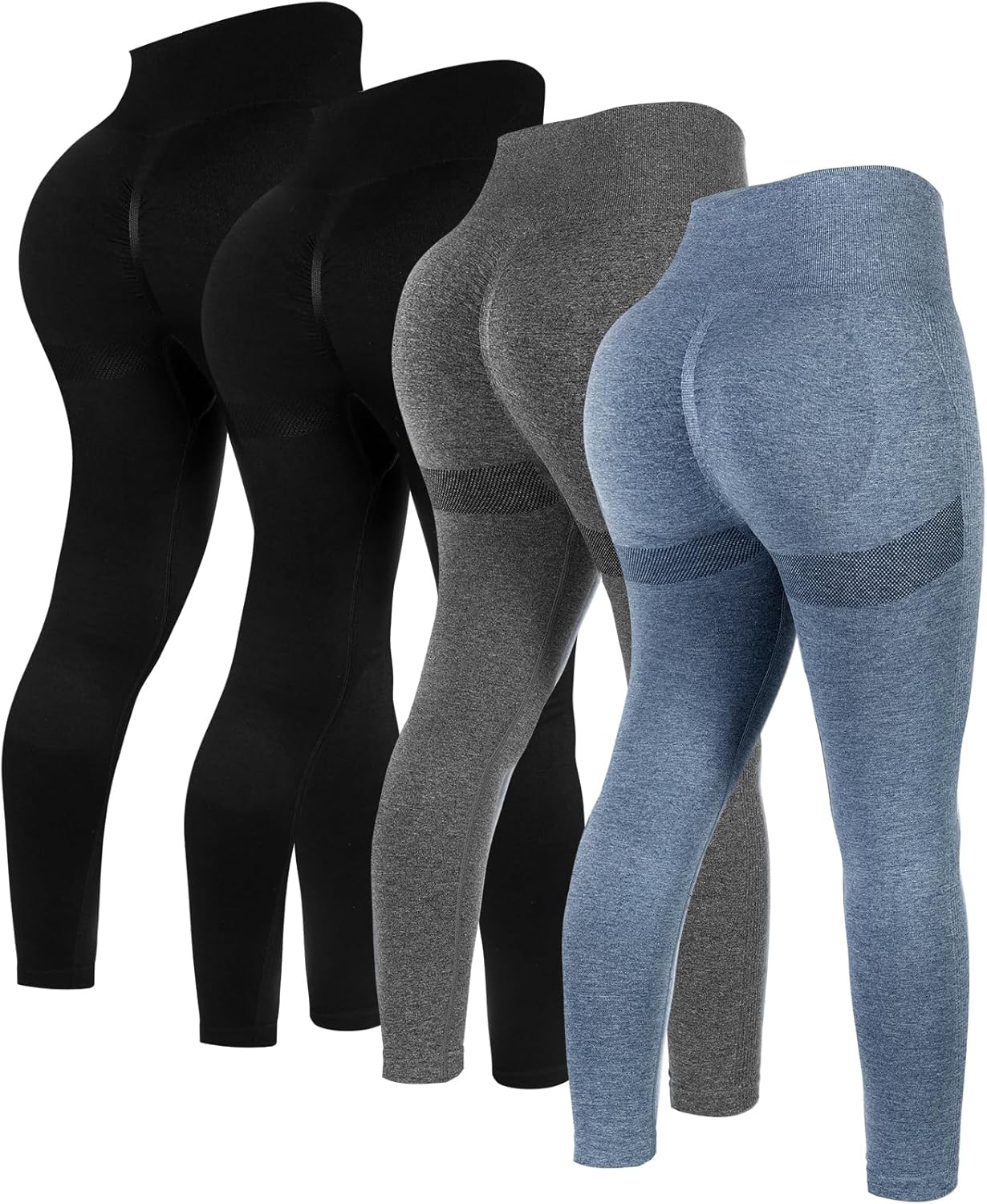 4 Pcs Womens Workout Leggings High Waisted Tie Dye Pants