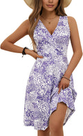GUBERRY Women's V Neck Sleeveless Sundress with Functional Pockets