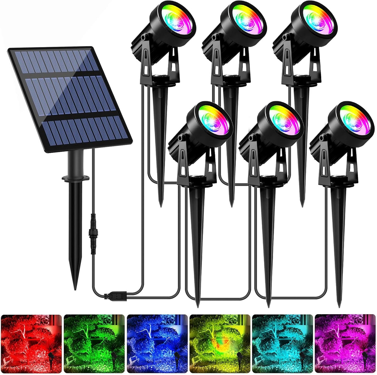 T-SUNUS Halloween Solar Spot Lights for Outdoor Color Changing Fun