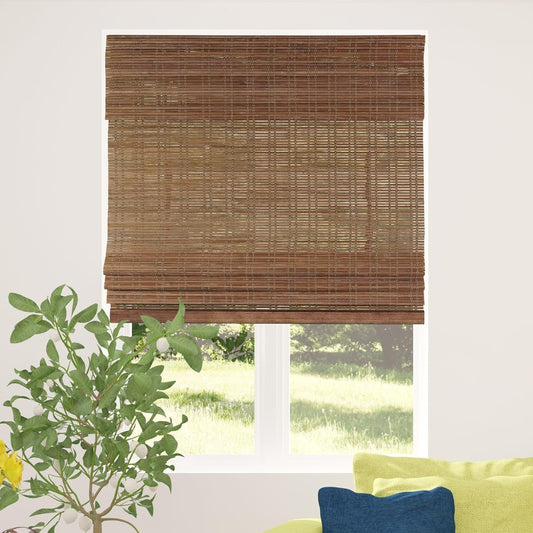 Calyx Interiors Cordless Bamboo Roman Shade for Light Filtering