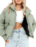Lianlive Womens Cropped Puffer Jacket - Lightweight Warm Puffa