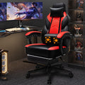 Shintenchi Gaming Chair with Footrest and Massage Lumbar Support