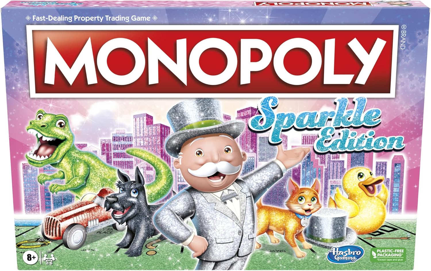 Sparkling Monopoly Board Game - Glittery Tokens & Pearlescent Dice