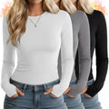 Women's Thermal Shirts 3 Pack Slim Fit Long Sleeve Tops - Warm Layer