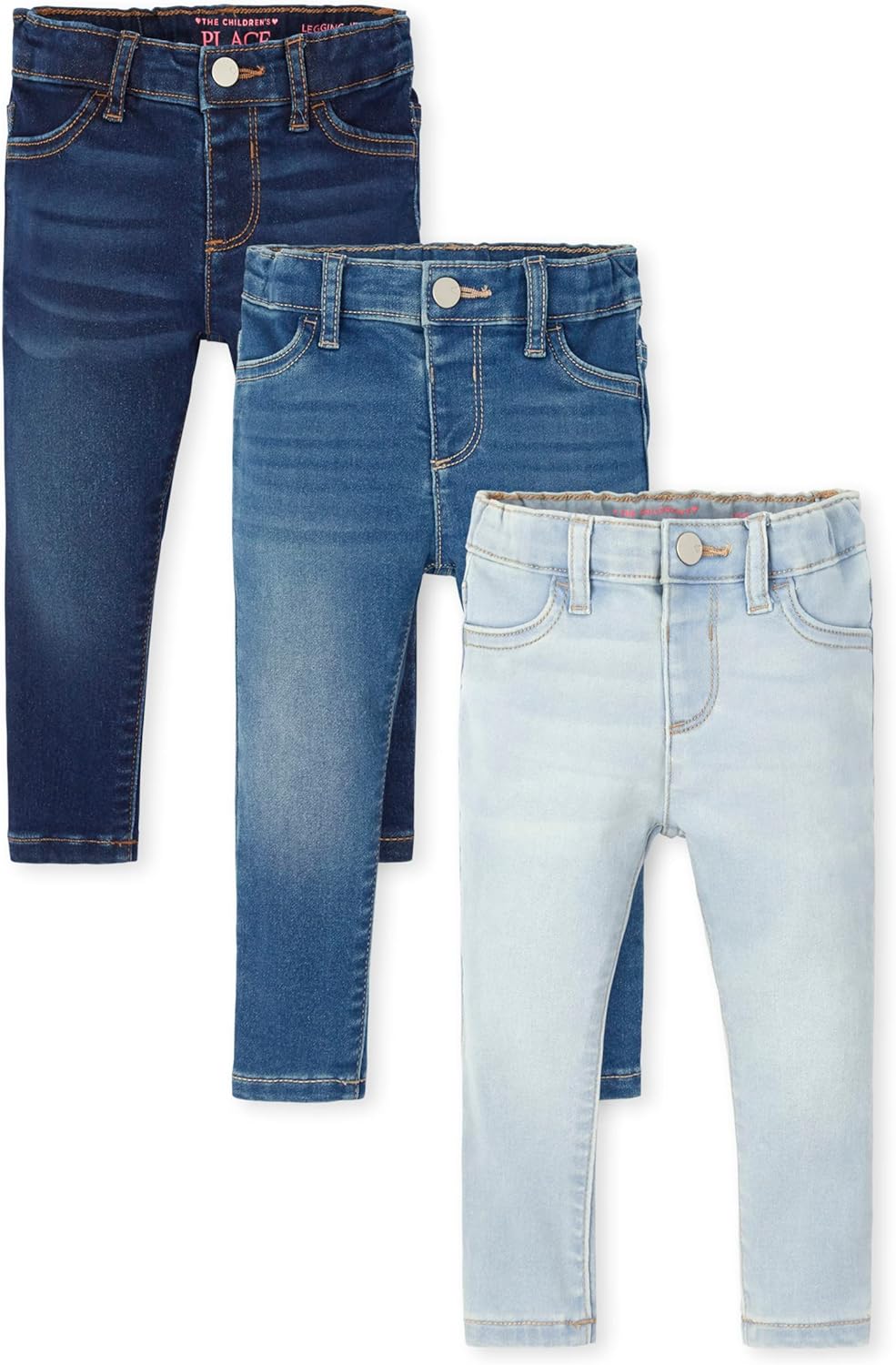 Super-Soft Stretch Denim Jeggings for Baby Girls - 3 Pack