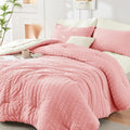 Full Size Comforter Set Seersucker 7 Piece - All Season Comfort
