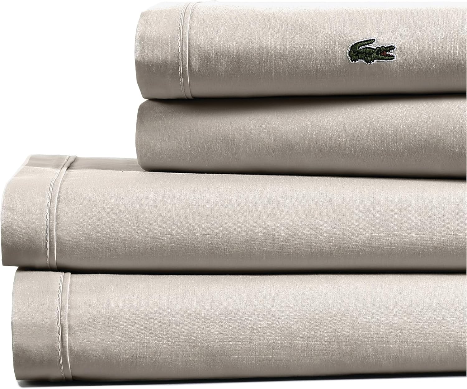 Lacoste 100% Cotton Percale 4-Piece Sheet Set for Comfort