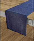 Solino Home Linen Table Runner 72 in Athena Chambray Navy - Elegant