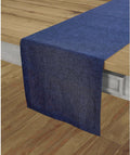 Solino Home Linen Table Runner 14 x 60 in Chambray Navy - Elegant