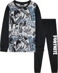 Boys Gamer Pajama Set Long Sleeve PJs - Soft Polyester Sleepwear