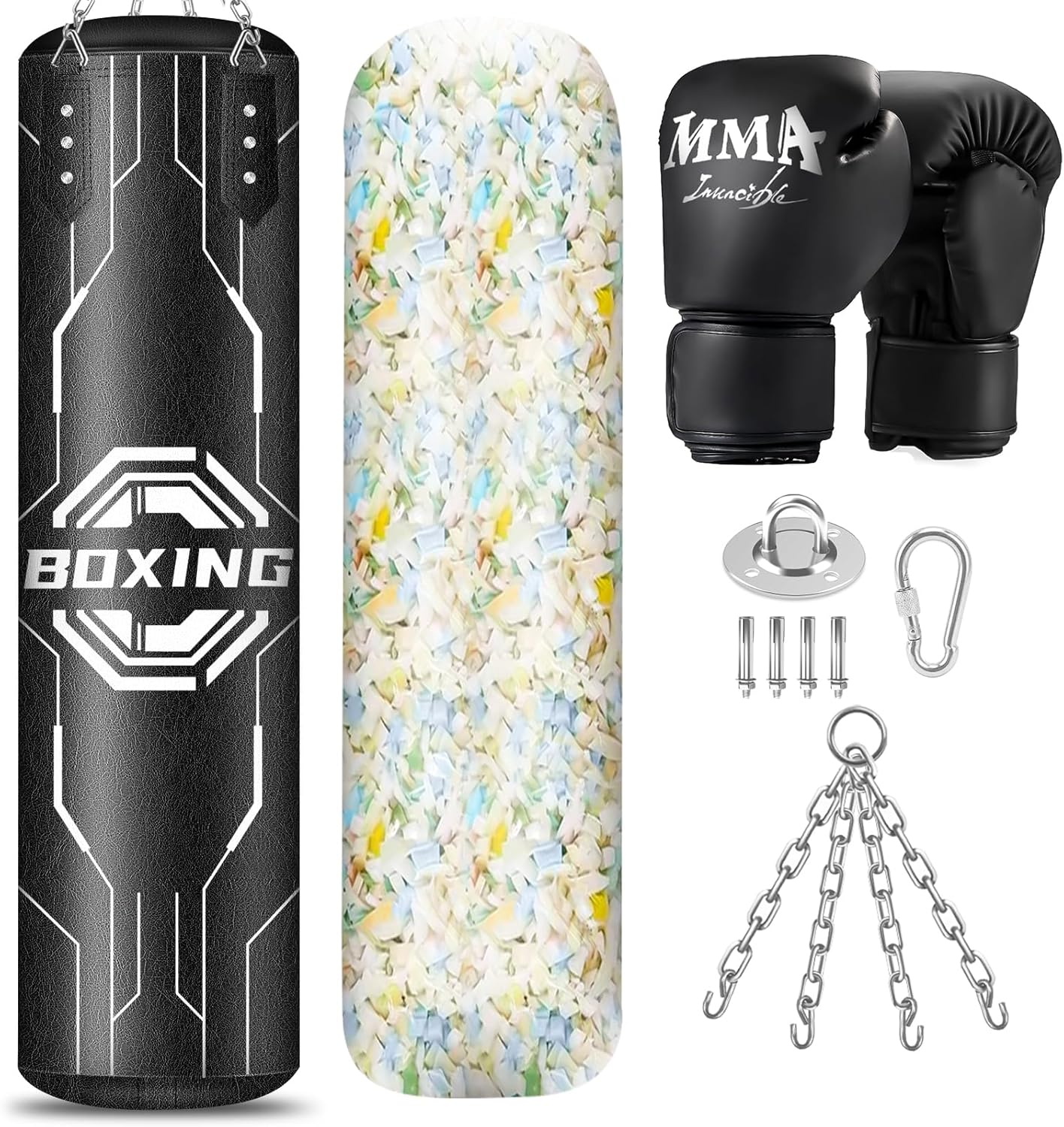 Filled Punching Bag for Adults - 4FT Heavy Boxing Equipment