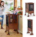 Guidecraft Contemporary Kitchen Helper Stool with 2 Keepers - Walnut