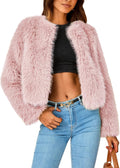 PRETTYGARDEN Women's 2025 Faux Fur Cropped Jacket - Cozy Statement