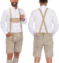 BAVARIA TRACHTEN Lederhosen Men Mushroom Brown Short - Authentic