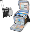 LUXJA Rolling Teacher Tote Bag with Detachable Dolly Design