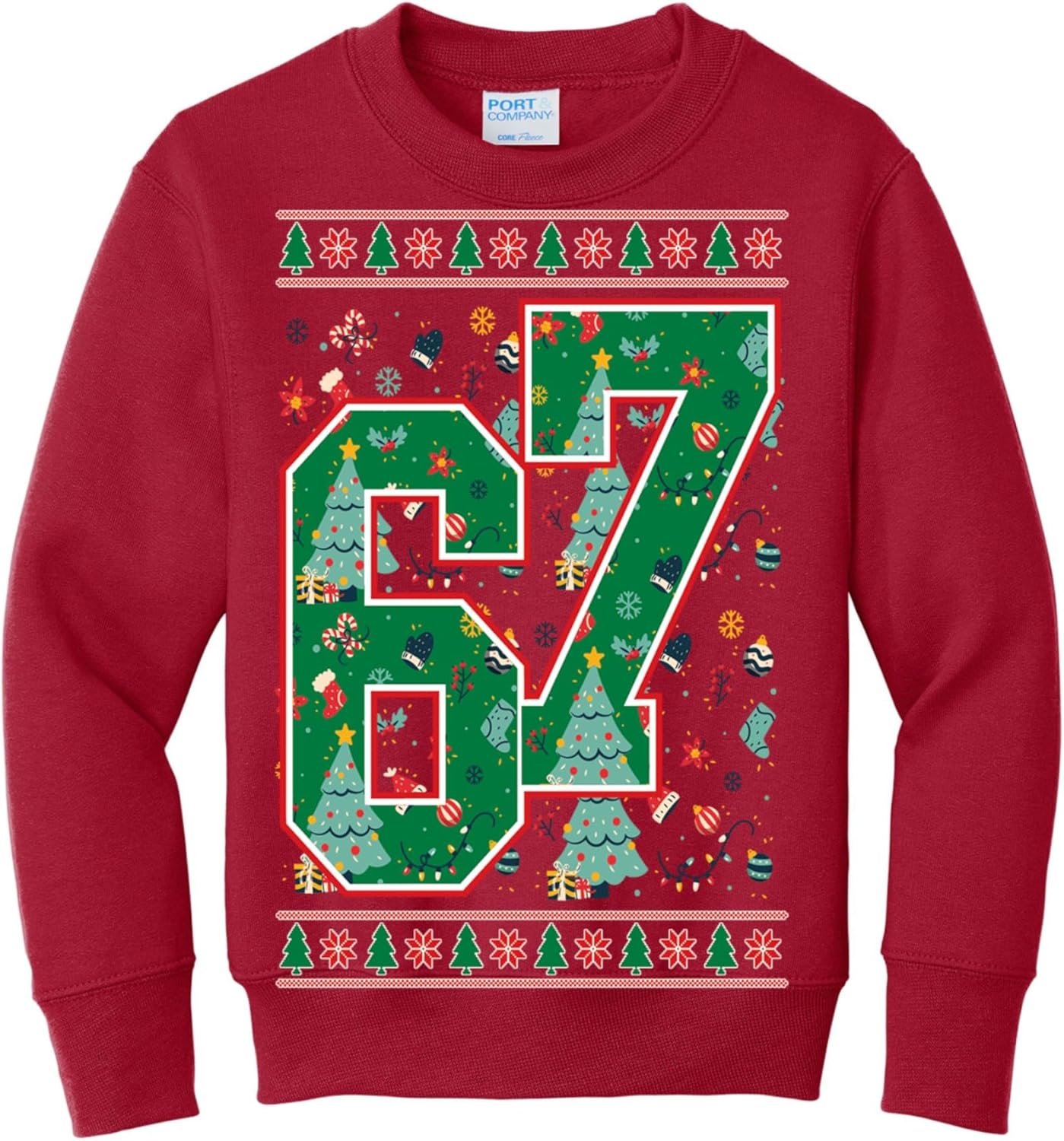 Wild Custom Apparel Kids Santa Ugly Christmas Sweater Crewneck