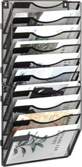 EasyPAG Wall File Holder Organizer 10 Pocket - Space Saving Vertical