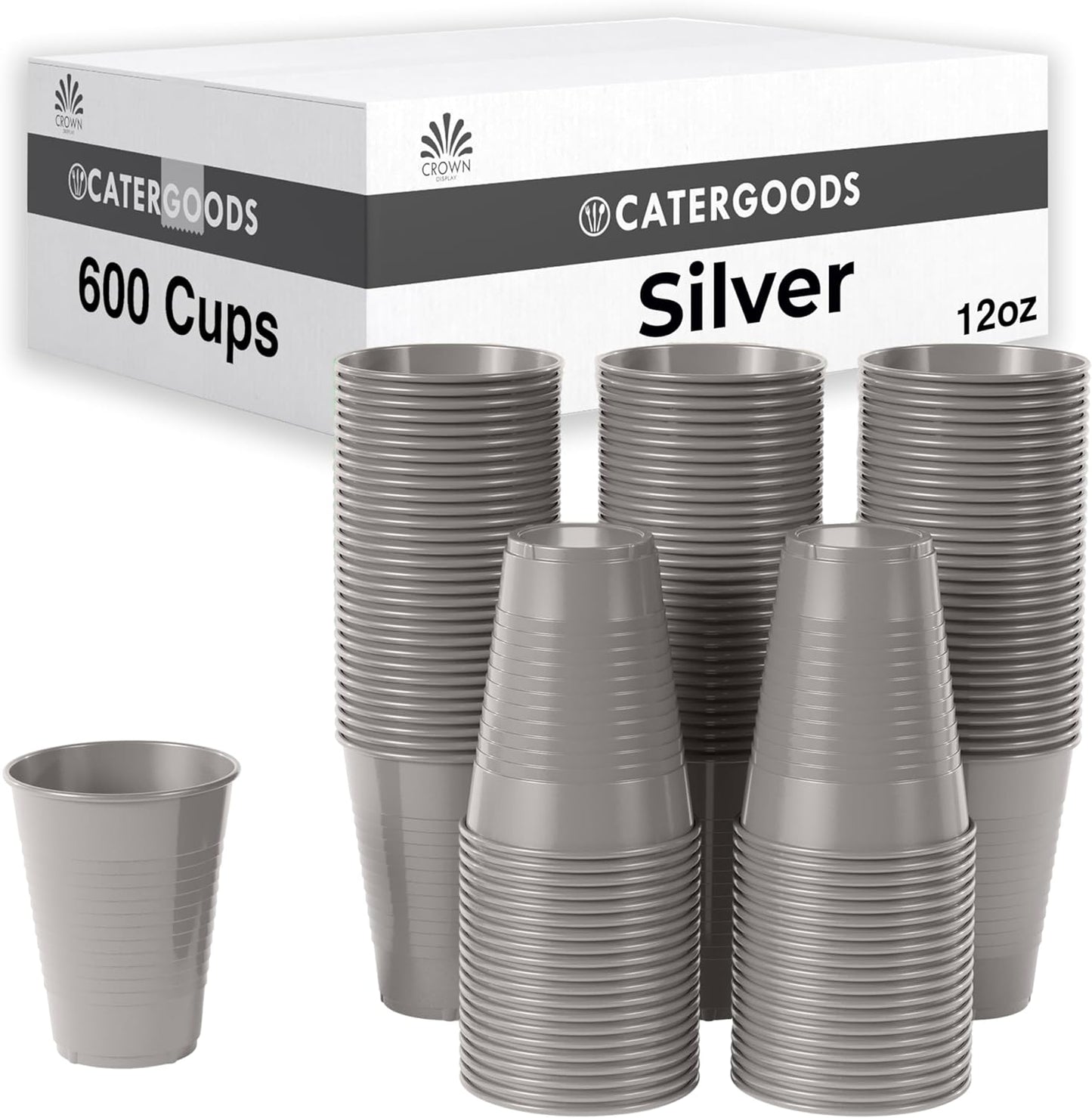 Party Solids Silver Plastic Cups - Perfect for Any Gathering