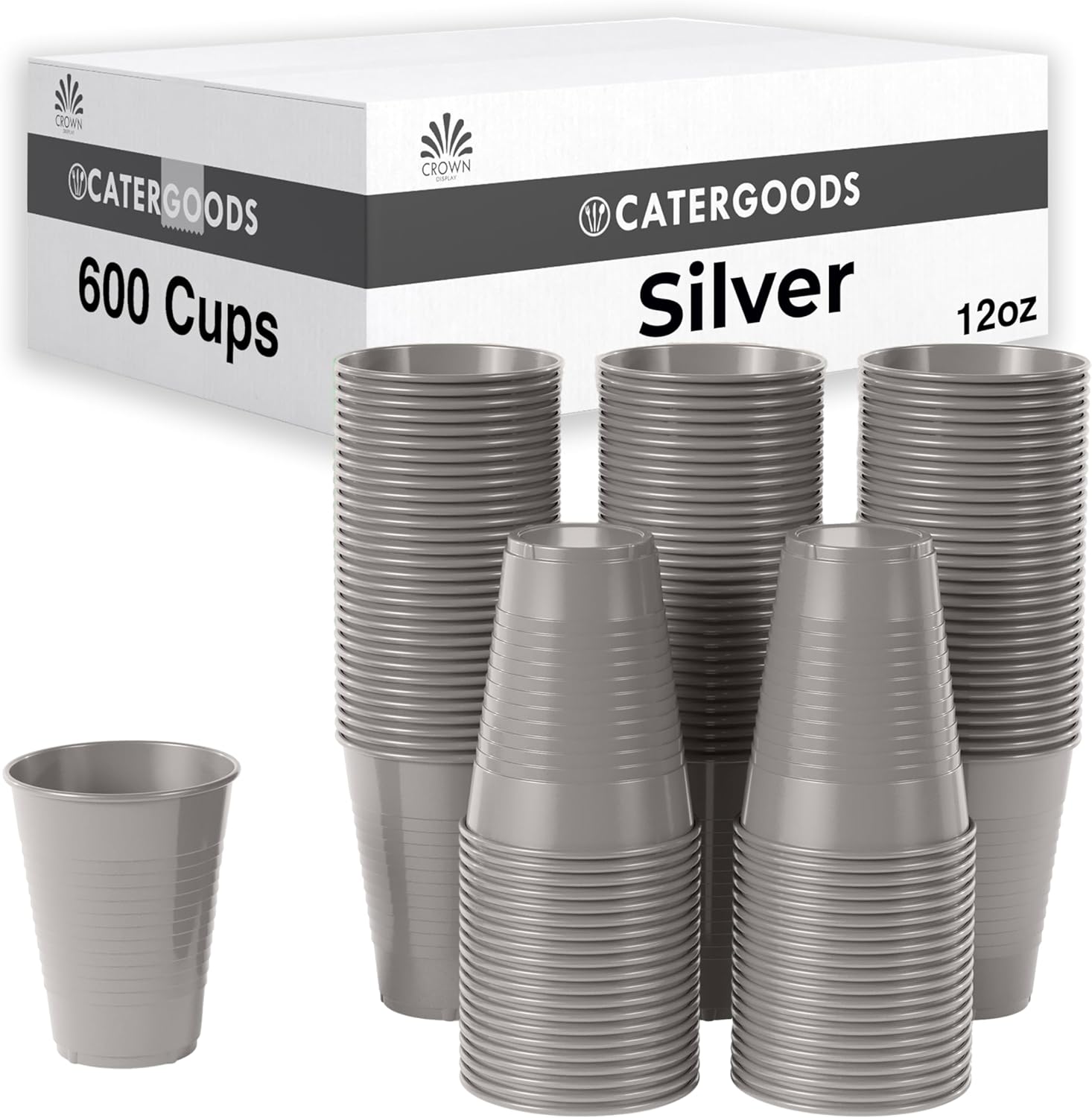 Party Solids Silver Plastic Cups - Perfect for Any Gathering