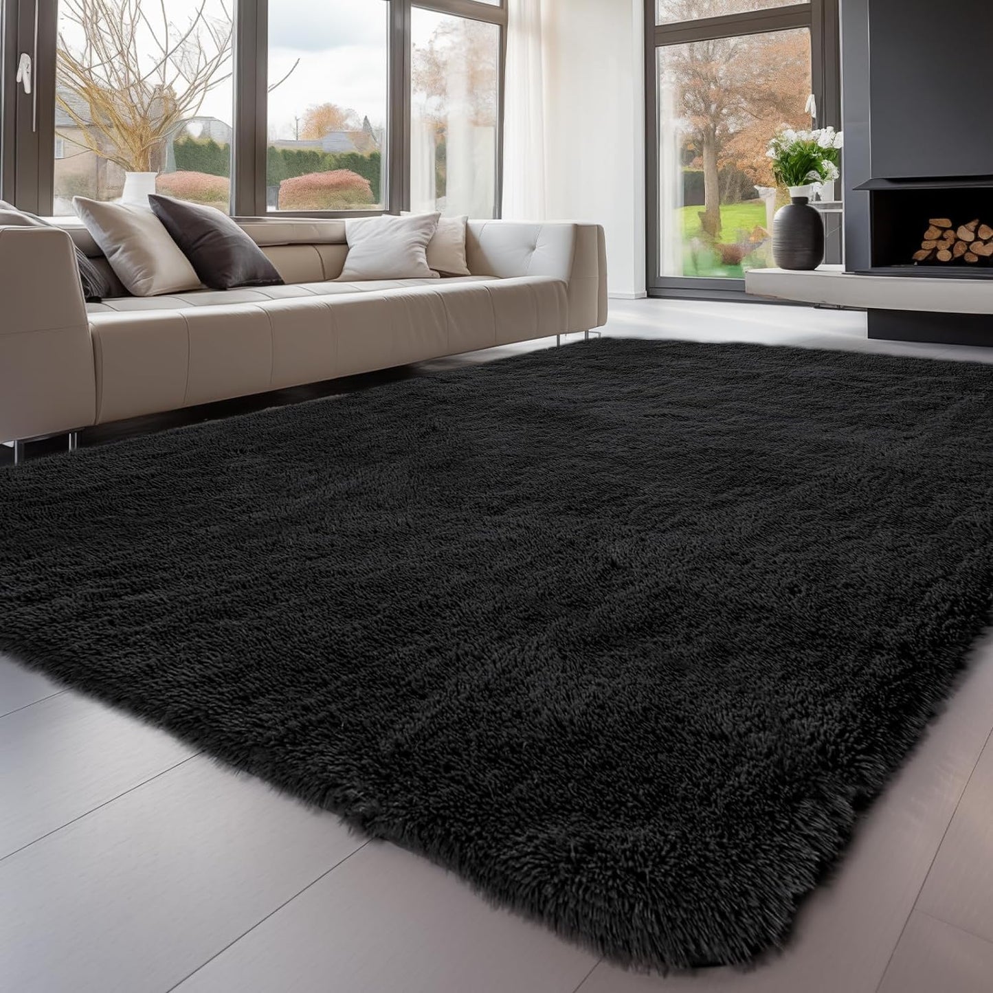 Sour Lemon 10x14 Area Rugs - Fluffy Shaggy Carpet for Home