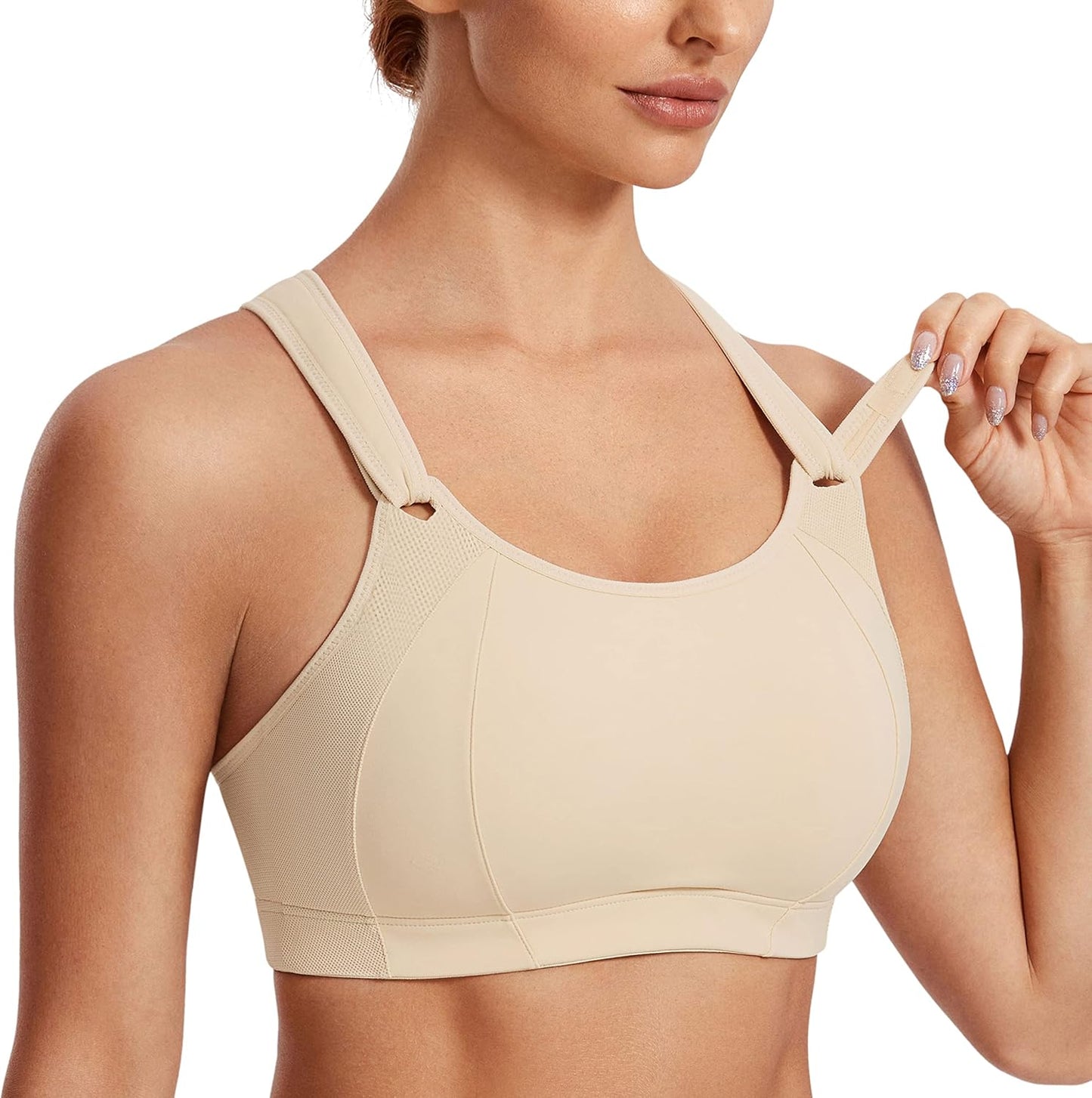 SYROKAN Women's Sports Bra High Impact Adjustable Supportive Fit