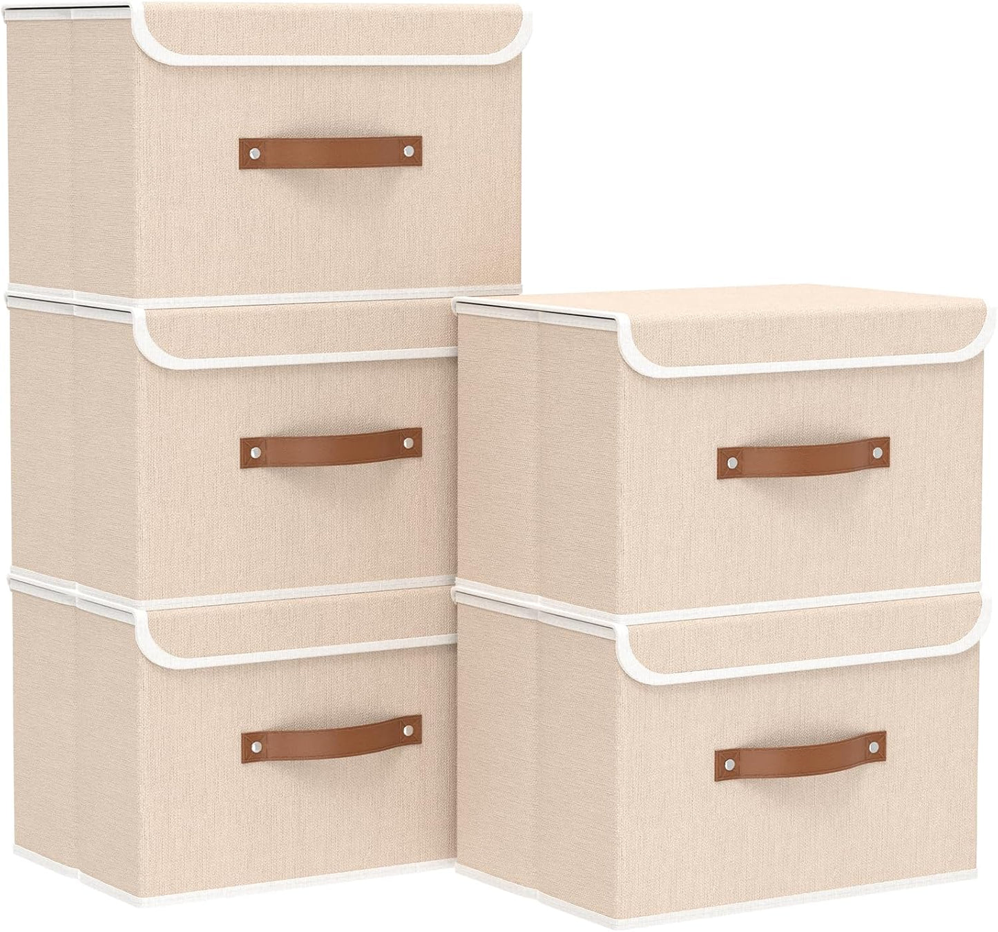 Collapsible Storage Boxes with Lids for Home Organization