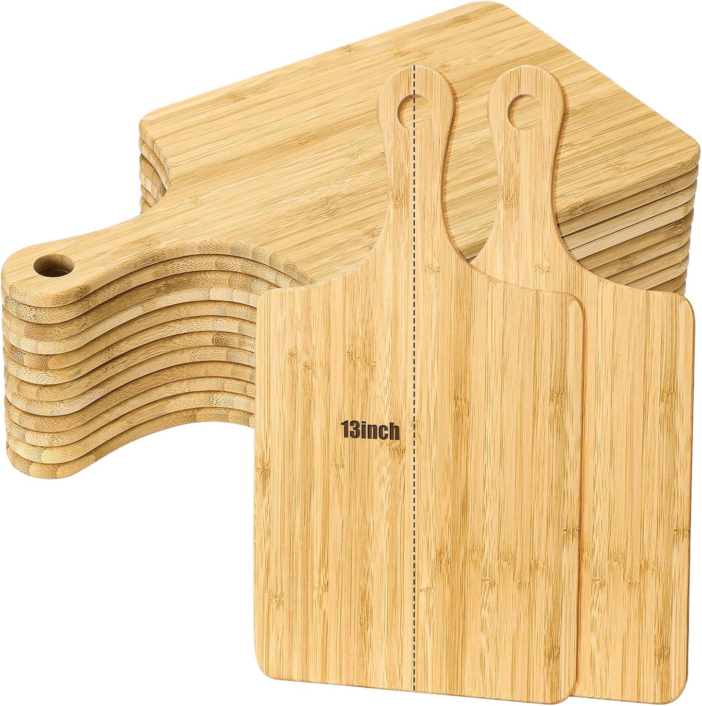 12 Pcs Bulk Wood Cutting Board Set for Engraving and Serving