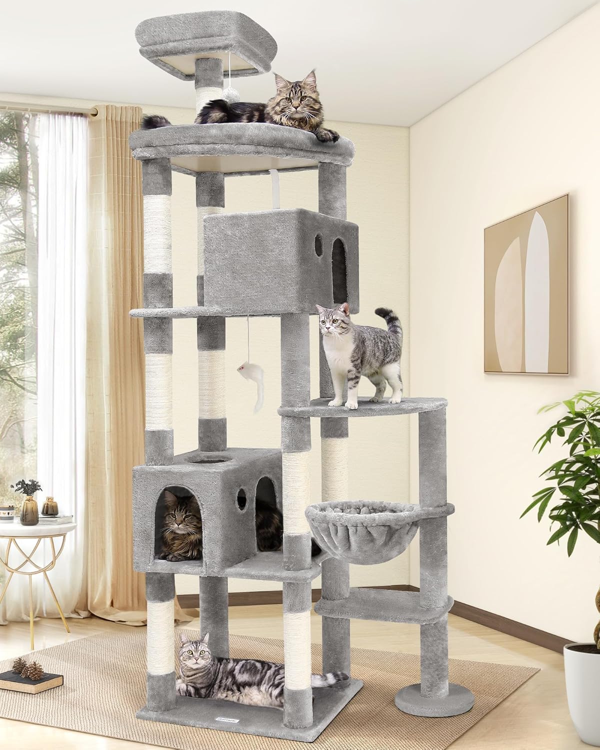 Globlazer Giant Cat Tree for Large Adult Cats, 83 inch Tower