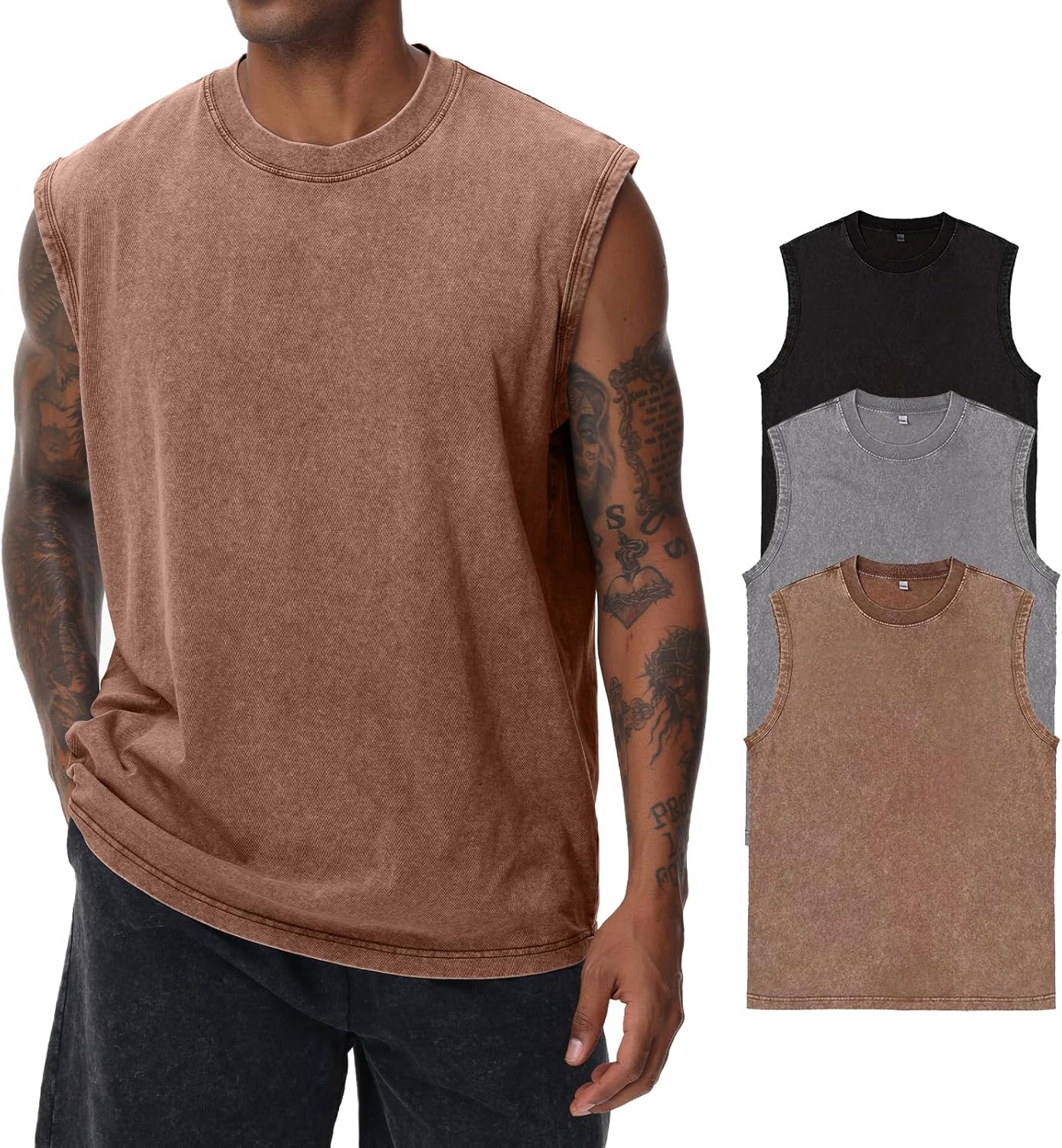 Mens Cotton Sleeveless Tank Tops for Gym and Beach Activities