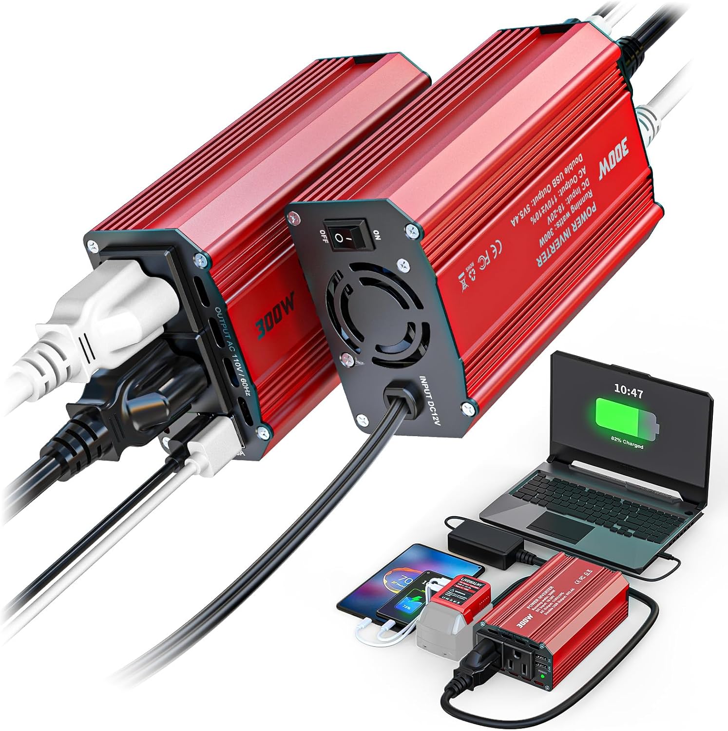 2PCS 300W Battery Charger for Milwaukee with USB Ports