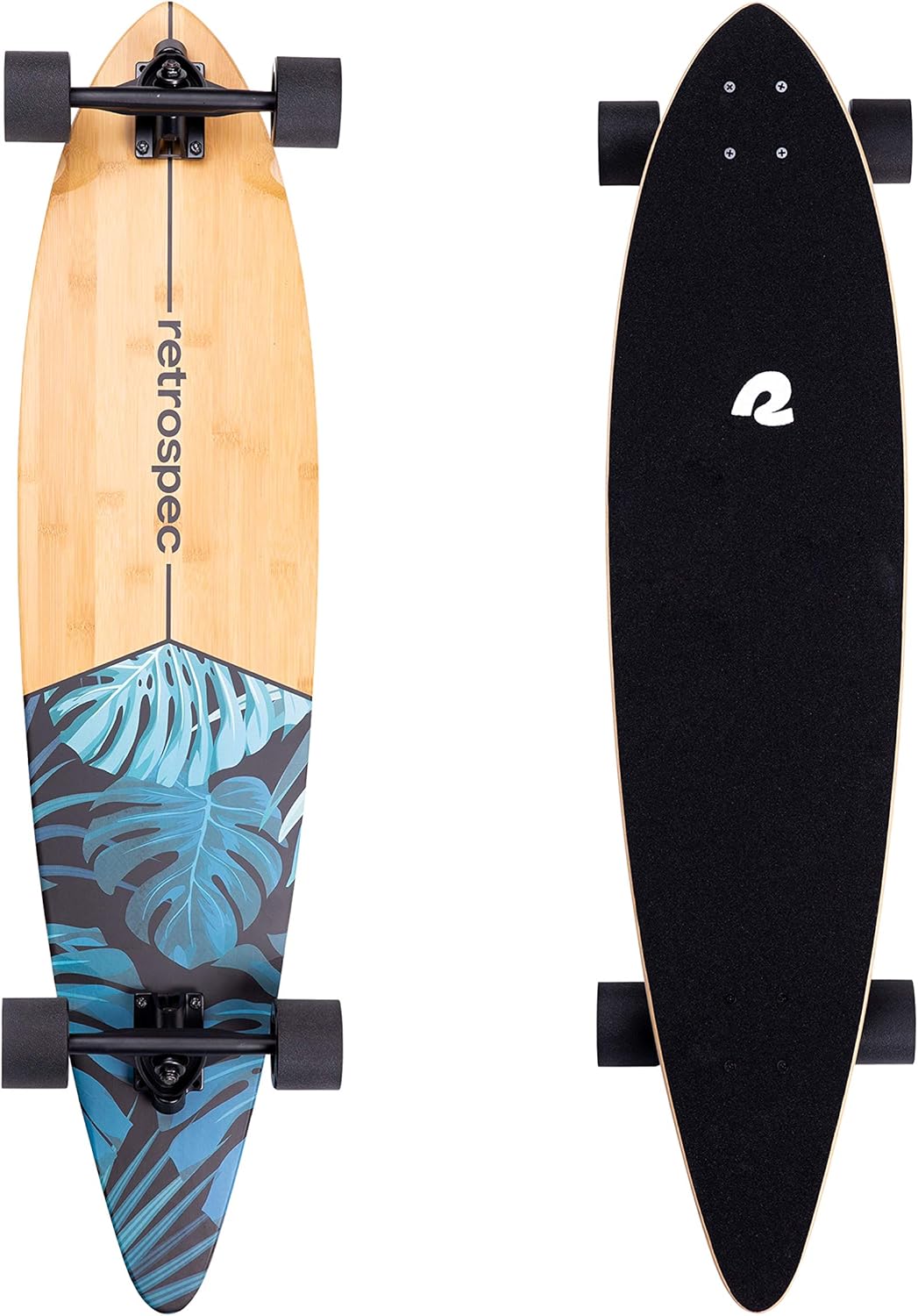 Retrospec Zed Pintail Longboard - 44in Bamboo & Maple Deck