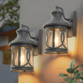 2-Pack Outdoor Wall Lights Porch Sconces - Traditional Grey Finish