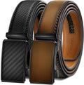 Men Ratchet Leather Belt 2 Pack - Cut-to-Fit 1 3/8ft Width