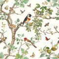 16.9in x 590.5in Vintage Birds Peel and Stick Wallpaper - Floral Scene
