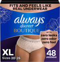 Always Discreet Boutique Incontinence Underwear for Women, XL
