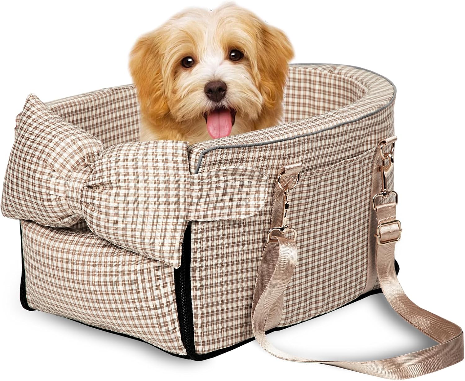 Dog Car Seat for Small Dogs, Portable Console Seat for Pets